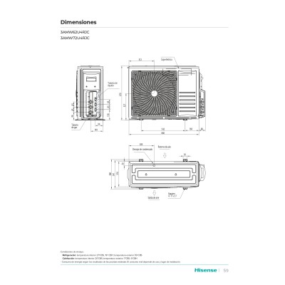 Aire acondicionado multiconducto 2x1 Hisense ADT52UX4RCL4+ADT52UX4RCL4+4AMW81U4RAA