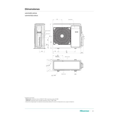 Aire acondicionado multisplit 3x1 split Hisense CF25YR04G+CF25YR04G+CF25YR04G+3AMW62U4RFA