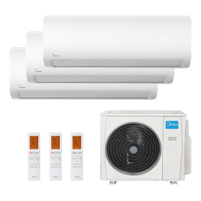 Aire acondicionado multisplit 3x1 split Midea 3x(MSFAAU-09HRFN8-QRD6GW-H) + (M3OA-27HFN8-Q)