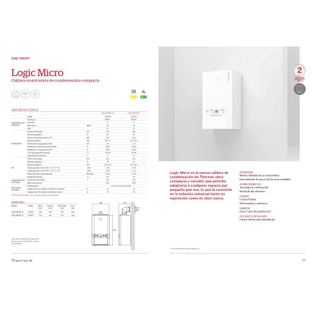 Caldera a gas Logic Micro de 24kw de Thermor
