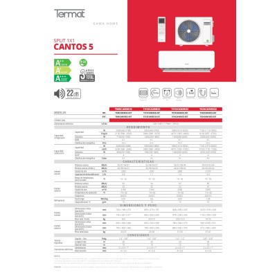 Aire acondicionado Split 1x1 Termat Serie Cantos5