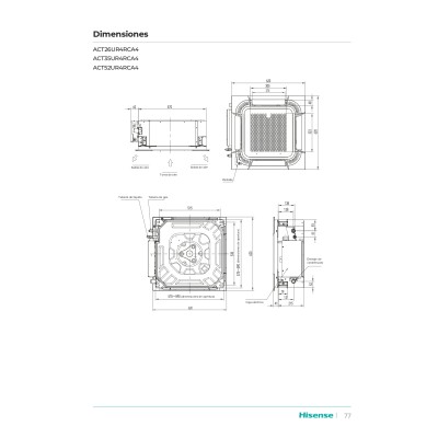 Aire acondicionado cassette Hisense ACT35UR4RCA4 - AUW35U4RS4